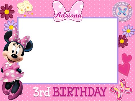Minnie Mouse Birthday Party Frame Birthday Stickers Party Photo