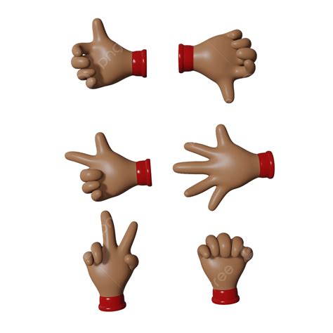 Set Of Hand Pose 3d Ok Five Two And Other Hand Pose Ok Pose 3d Hand