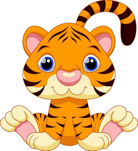 This is a super simple drawing lesson for young artists. Cute tiger cartoon stock illustration. Illustration of ...