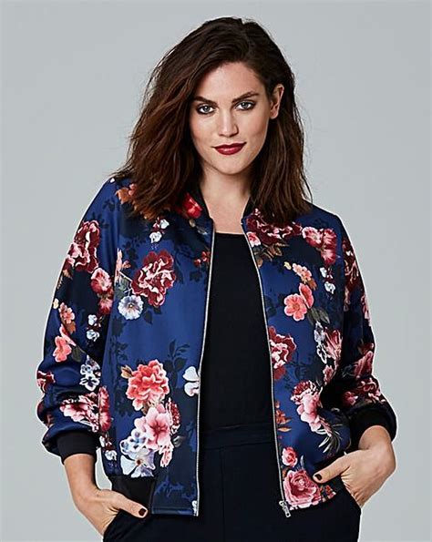 Floral Bomber Simply Be Coats Jackets Women Plus Size Womens