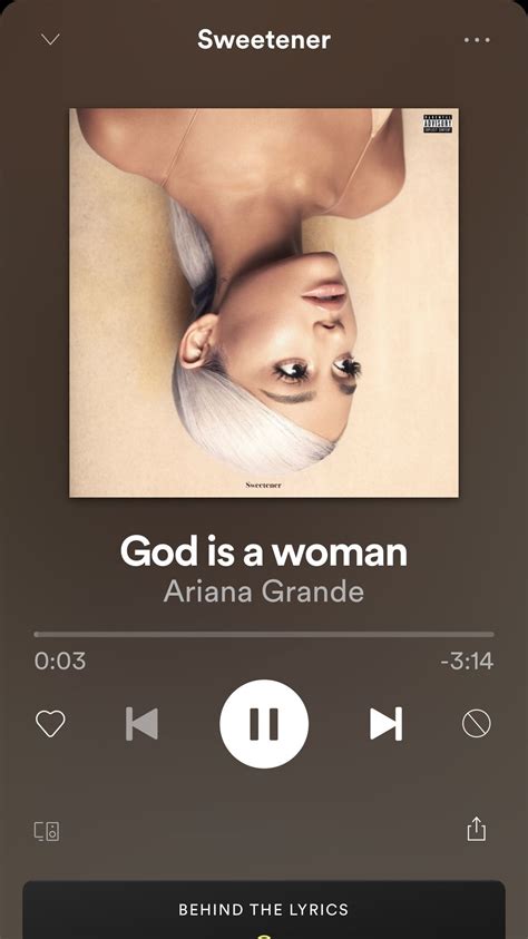 God Is A Woman A Song By Ariana Grande On Spotify Song Lyrics Wallpaper Instagram Music