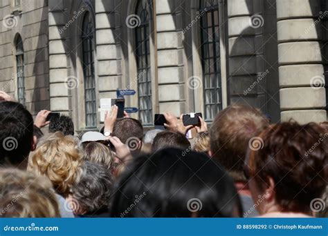 Crowd Of People Taking Photographs Editorial Photography Image Of