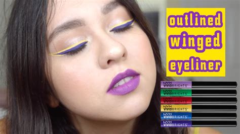 Purple And Yellow Eyeliner Nyx Vivid Brights Youtube