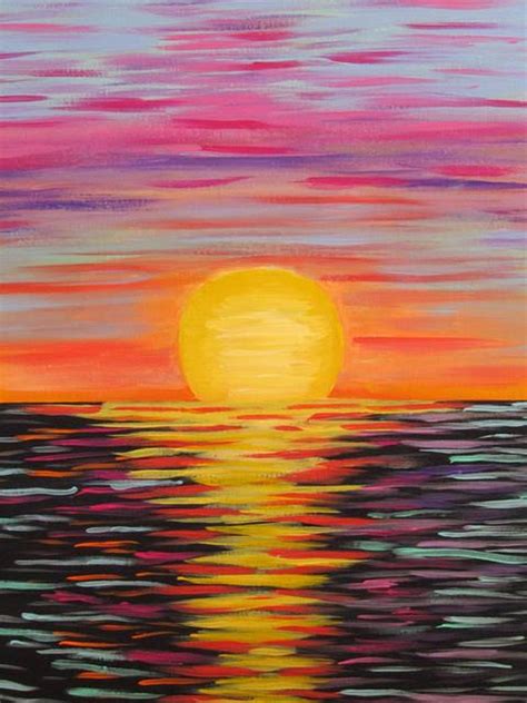 Sunset Abstract Impressionist Ocean Beach Nature Wall Etsy In 2021