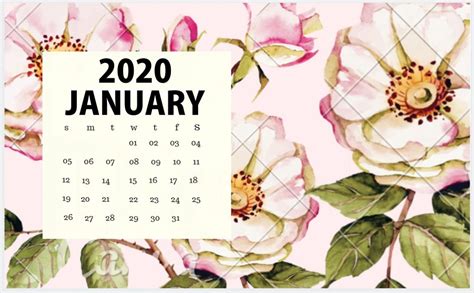 January 2020 Calendar Printable Template