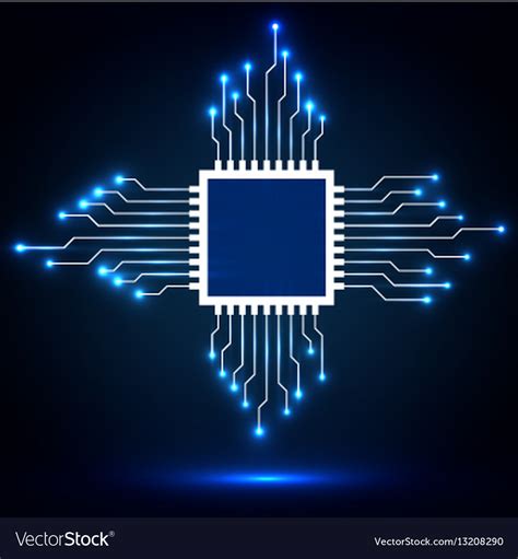 Cpu Microprocessor Microchip Abstract Royalty Free Vector