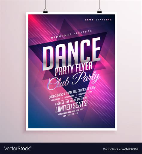Dance Club Party Flyer Template Royalty Free Vector Image