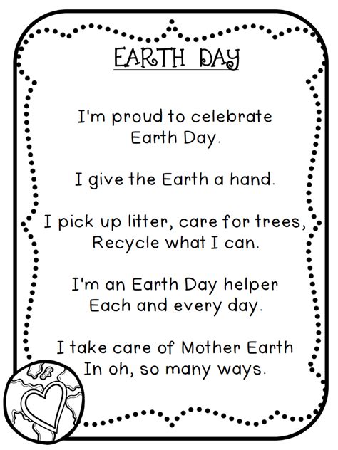 Earth Day Poempdf Hindi Language Learning Earth Day First Grade