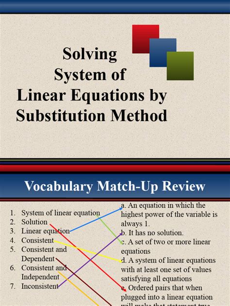 Solving System Of Equation By Substitution Method Pdf Equations System Of Linear Equations