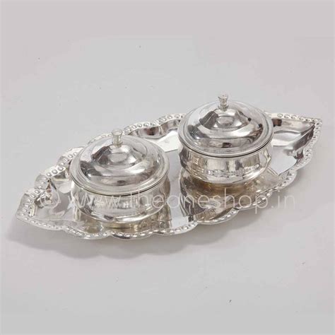 Maybe you would like to learn more about one of these? Haldi Kumkum Set With Lids (Silver Color) - The One Shop ...