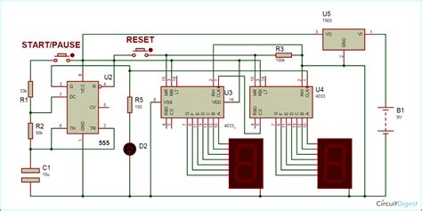 Therefore, if you do not want to use microcontroller. Digital Stopwatch Circuit Diagram