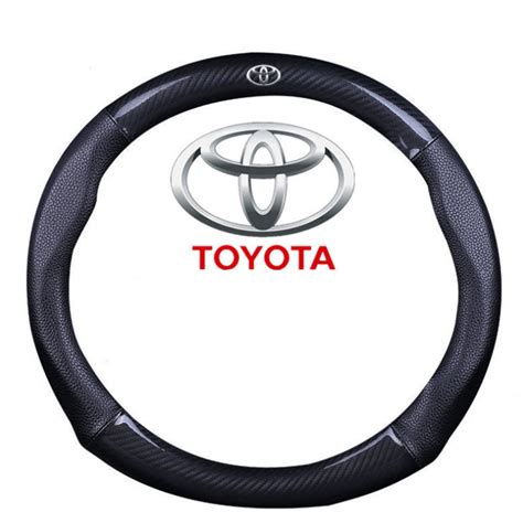 Carbon Fiber And Leather Steering Wheel Cover For Toyota Carsoda