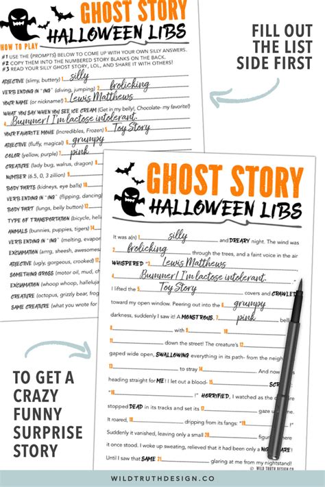 Spooky Mad Libs Printable Printable Word Searches