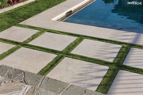 These Lueders Limestone Pavers Are Inset Into The Lawn To Define The