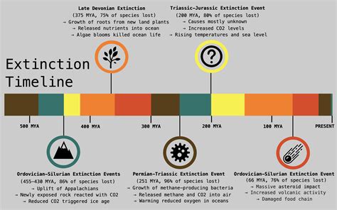 Timeline Of All Five Major Extinctions Rinfographics