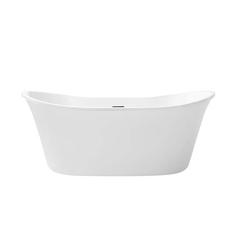 Ove Decors Riley 60 In White Acrylic Freestanding Slipper Bathtub