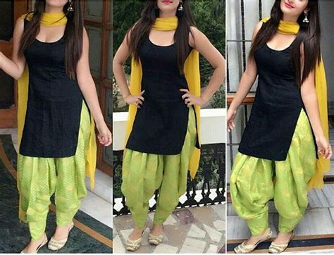 New Traditional Casual Wear Black Cotton Patiala Suit Product Details Type Palatiala Suit Top