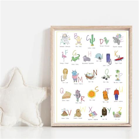 Home And Living Prints Animal Alphabet Abc Kids Room Du00e9cor Digital