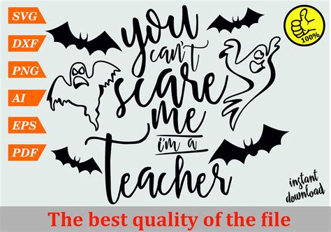 You Can't Scare Me I'm A Teacher 1 SVG Halloween | Etsy
