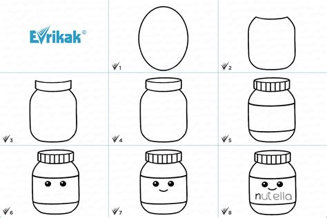 The perfect gift this holiday season. How to draw a jar of Nutella step by step