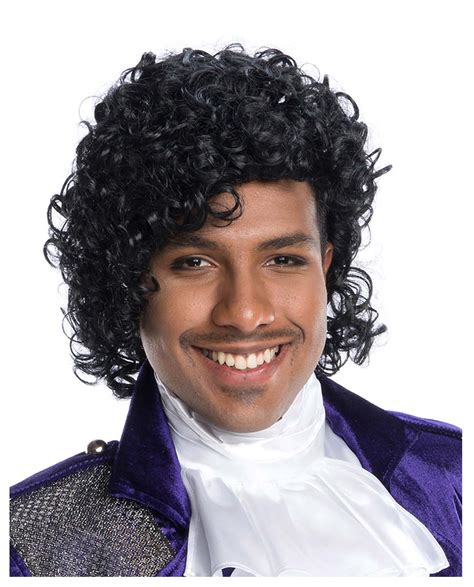 Prince Of Pop Men S Tribute Costume Wig Black Jheri Curls Artist Purple Rain Ebay