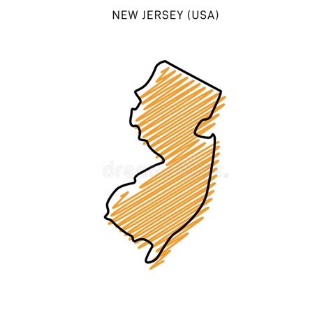 New Jersey Vector Map Isolated On White Background Detailed Silhouette