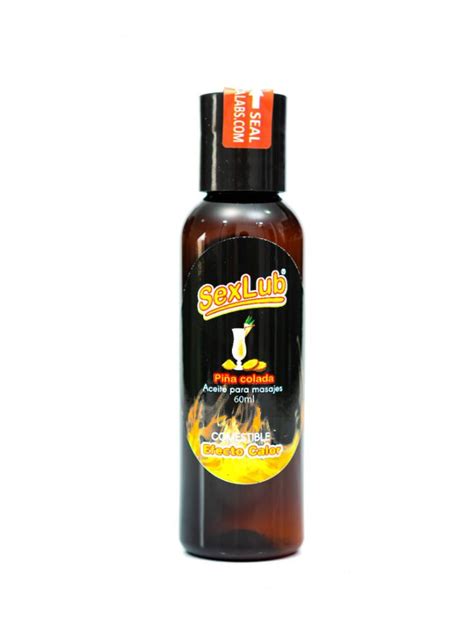 aceite de masaje efecto calor sexlub piña colada sexytoys