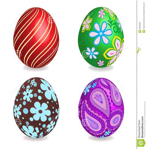 Four Beautiful Painted Easter Eggs Royalty Free Stock