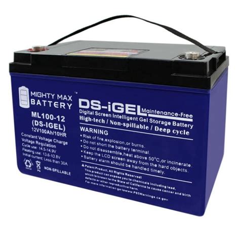 Mighty Max Battery 12 Volt 60 Ah Group 34 Gel Type Rechargeable Sealed