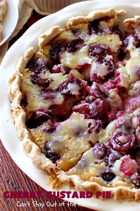 Cherry Custard Pie Cant Stay Out Of The Kitchen