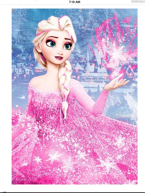Frozen Elsa With Pink Powers Instead Of Blue I Actually Edited It Q