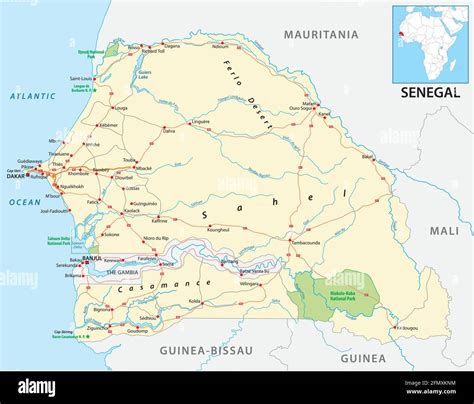 Mapa De Carreteras Vectoriales Del Estado De África Occidental Del