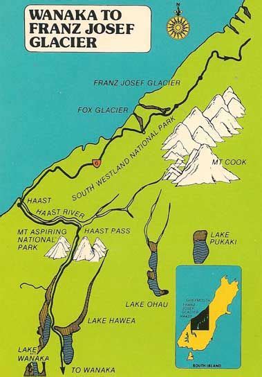 Franz Josef Glacier Map Map Of New Zealand Nz South Island Franz