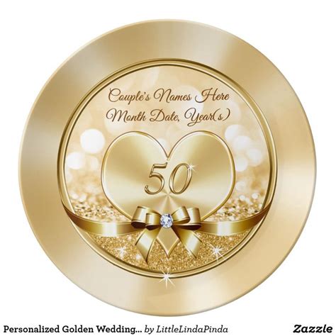 Personalized Golden Wedding Anniversary Gifts Dinner Plate Zazzle