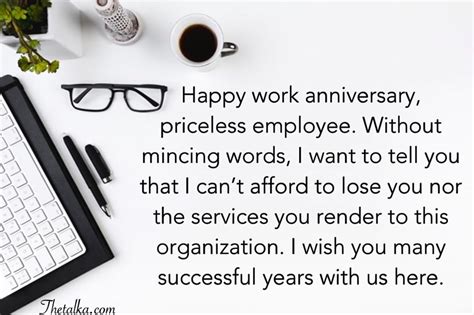 Happy Work Anniversary Messages To Employee