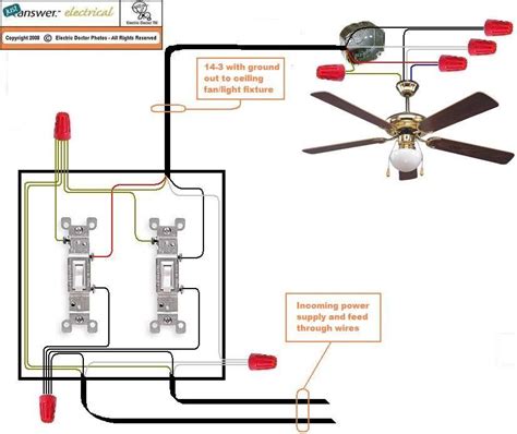Wiring A Ceiling Fan With Two Switches And Remote