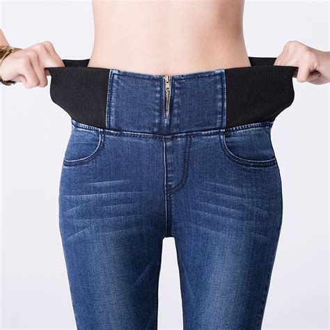 Hot Sale Womens Pantsplus Size Ultra Elastic Tight Fitting High Waist Jeans Girls Sexy Skinny