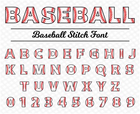 Baseball Font Baseball Stitch Font Baseball Font Svg Baseball Etsy México