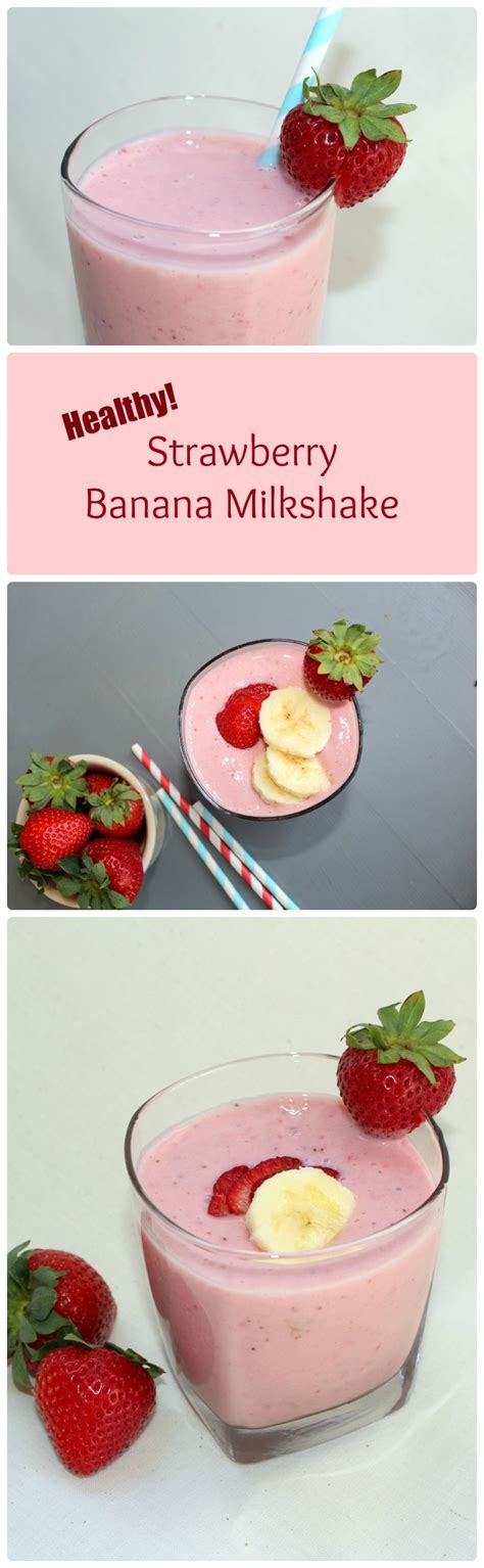 Healthy Strawberry Banana Milkshake Chocolate With Grace