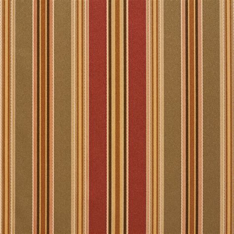 Green Burgundy Gold Various Size Striped Faux Silk Upholstery Fabric