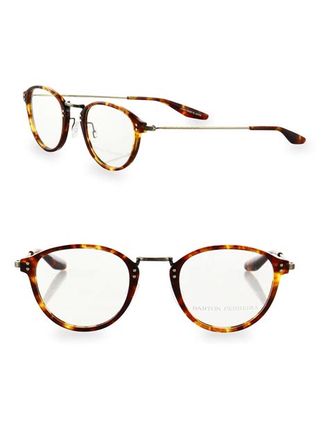 Barton Perreira Getty 46mm Round Tortoise Eyeglasses In Metallic For