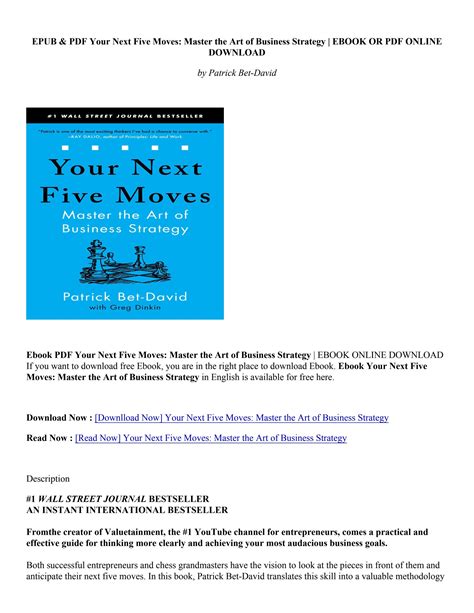 Download Pdf Your Next Five Moves Master The Art Of Business