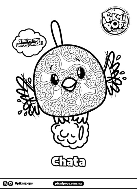 Lets color the page at super fast sp. Pikmi Pops Coloring Page Bird Chata - Get Coloring Pages