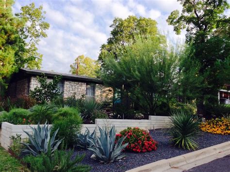 Syracuse Remodel Front Yard Xeriscaping Modern Landscape Austin
