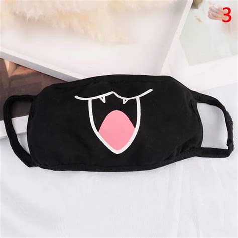 Kawaii K Pop Black Anime Mouth Mask Buy One Get Two For Free Limited