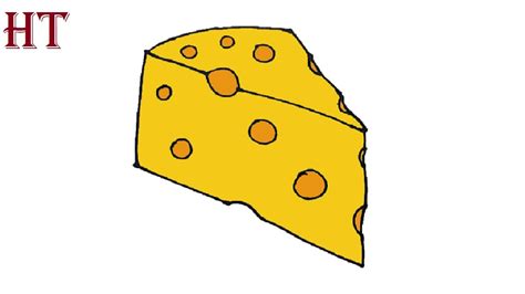 How To Draw A Cheese Easy Step By Step Youtube