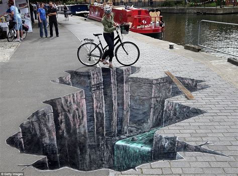 Hole in ground 3d model. Pavement art as speed control…Or just shove cyclists to ...