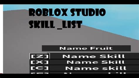 Roblox Studio How To Make Skill List Bảng Skill Youtube