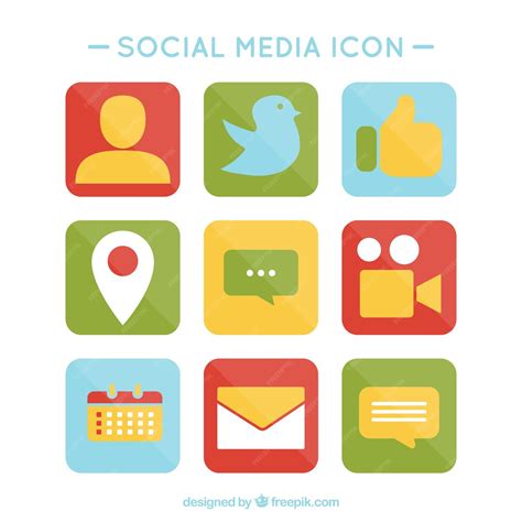 Free Vector Pack Of Colored Social Media Icons