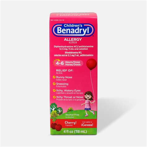 Childrens Benadryl Oral Solution Cherry Flavored